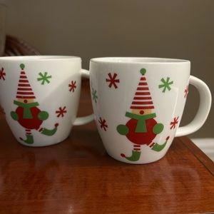Crate & Barrel Jingle Elf mini mug set